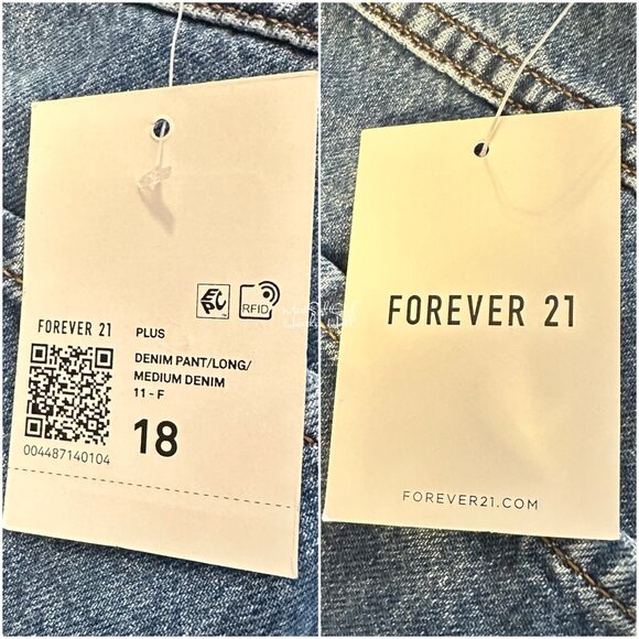 Forever 21 NWT Mid Rise Curvy Fit Straight Leg Jeans Size 18 - Picture 5 of 8